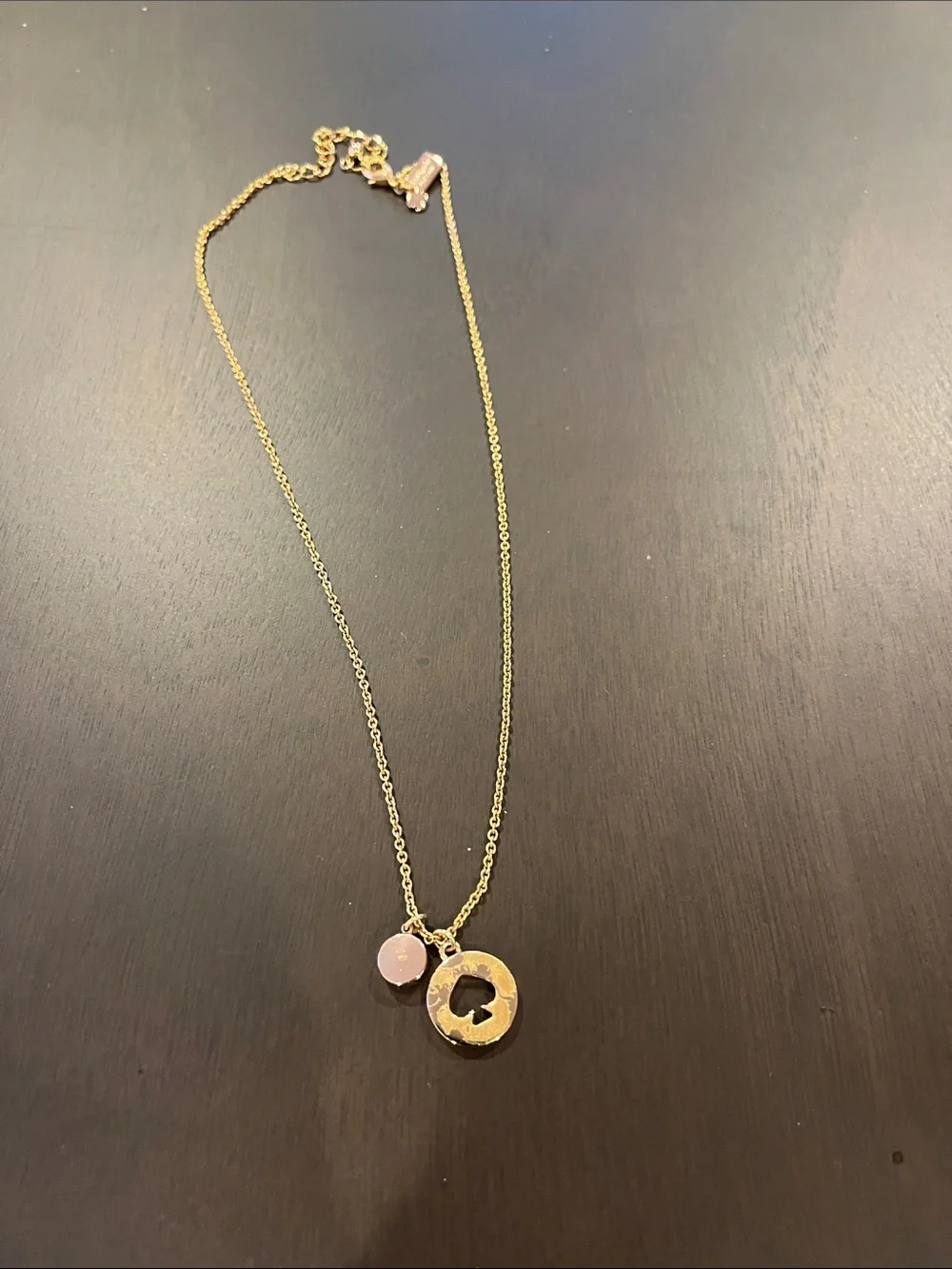 Rose Gold Kate Spade Pendant Necklace with Crystal Accent